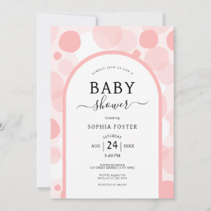 Invitation Oh Baby Sweet rose arc Baby shower fille
