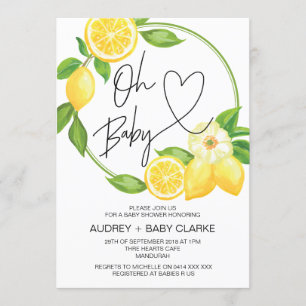 Invitation Oh Baby Unisex Baby shower Ressort Lemon
