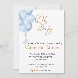 Invitation Oh Bébé- Baby shower Ballon
