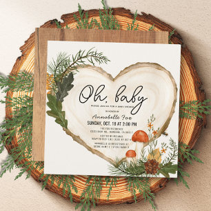 Invitation Oh Bébé Baby shower d'automne de la tranche de boi