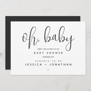 Invitation Oh, bébé Baby shower minimaliste moderne Co-ed