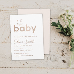 Invitation Oh Bébé Bain Beige Neutre
