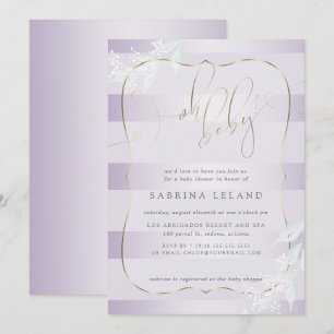 Invitation OH Bébé ! Calligraphie Ombré Lilac