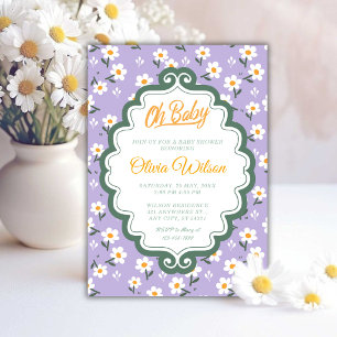 Invitation Oh Bébé Douce fête prénatale de bébé Daisy