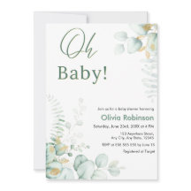Oh Bébé Eucalyptus Verdure Or Baby Shower 