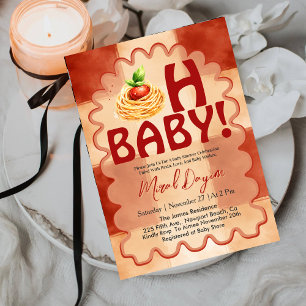 Invitation Oh Bébé ! Fête de Bébé Petit Boulet de Viande à Ca