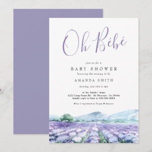 Invitation Oh Bebe French Lavender Baby shower