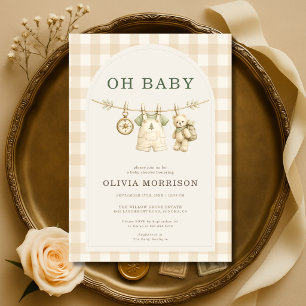 Invitation Oh Bébé L'Aventure Attend Ligne de Vêtements Baby