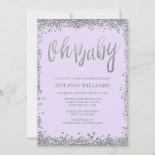 Invitation Oh Bébé Lilac Purple Baby shower Parties scintilla