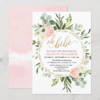 Oh Bebe or rose baby shower fille à fleurs françai