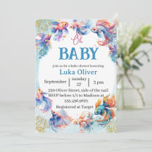 oh bébé sous le baby shower de poisson de mer
