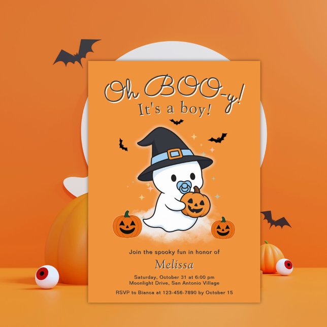 Invitation Oh BOO-y Baby shower Halloween (Créateur téléchargé)