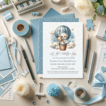 Oh Boy Adventure Baby shower Puppy Hot Air Balloon