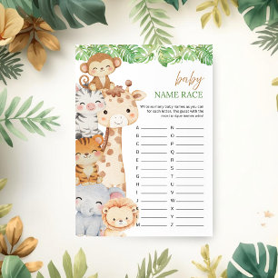 Invitation Oh Boy ! Baby Shower Safari   Jeu de course de nom
