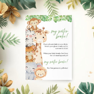 Invitation Oh Boy ! Baby Shower Safari Mon Eau Est Cassée