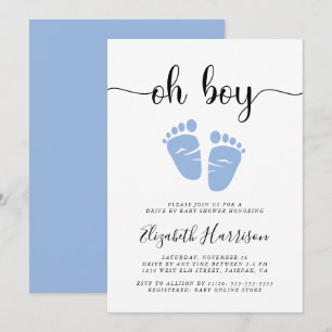 Invitation Oh Boy Blue Drive Par Baby shower