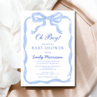 Oh Boy Blue Ribbon Bow Baby shower