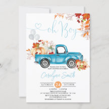 Oh Boy Citrouille Blue Truck Baby shower d'automne