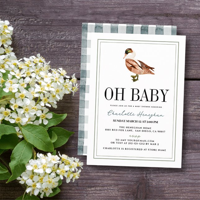 Invitation Oh Boy Duck/Mallard Classic Boy Baby shower (Créateur téléchargé)