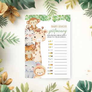 Invitation Oh Boy! Safari Baby Shower   Jeu de Pictionnaire E