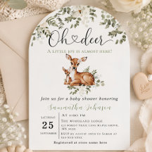 Oh cerf aquarelle floral Baby Shower 