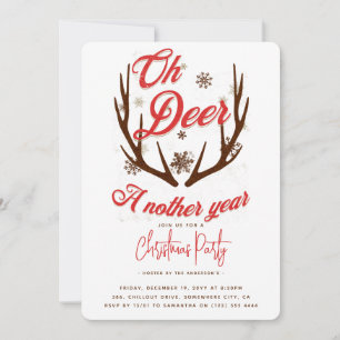 Invitation Oh cerf une autre année Noël