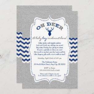 Invitation Oh Deer Buck Baby Sprinkl invitation, face avant