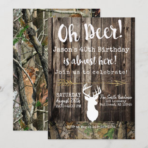 Invitation Oh Deer ! Chasse masculine Camo arrière - plan Ann