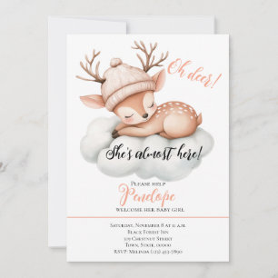Invitation Oh Deer, elle est presque là Baby shower Invitatio