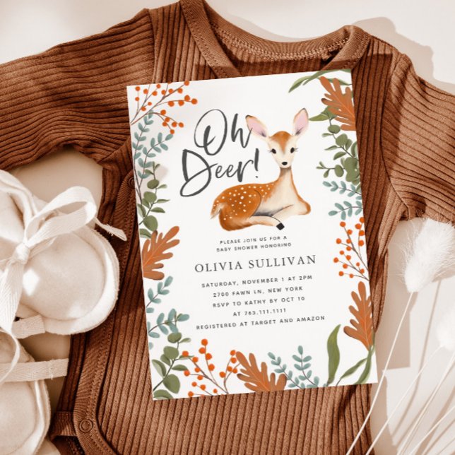 Invitation Oh Deer Fall Baby shower Sexe Neutre (Créateur téléchargé)