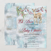 Oh Deer Woodland Animal Winter Baby shower virtuel