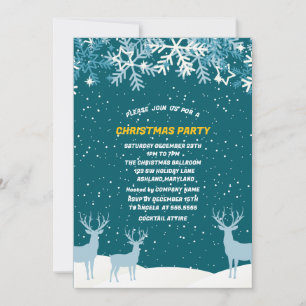 Invitation Oh Deer Woodland Animaux Fête de Noël d'hiver