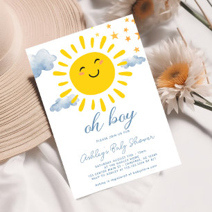 Invitation Oh Garçon Mignon Baby Shower Ensoleillé