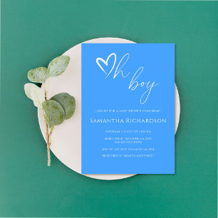 Invitation Oh Garçon! Minimaliste Simple Fête de Naissance Ga