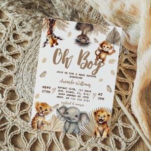 Invitation Oh Garçon Safari Jungle Baby Shower