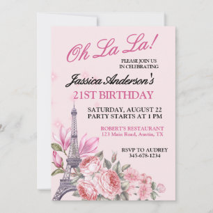 Invitation Oh La Any Age Paris Thème Anniversaire