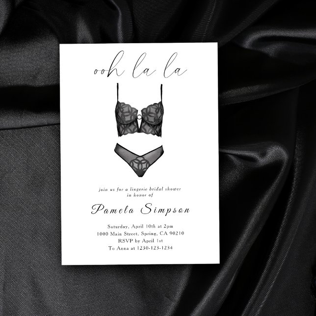 Invitation Oh la la Lingerie Fête des mariées Lace Bra (Créateur téléchargé)