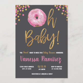 Invitation Oh le baby shower de beignet de bébé arrosent
