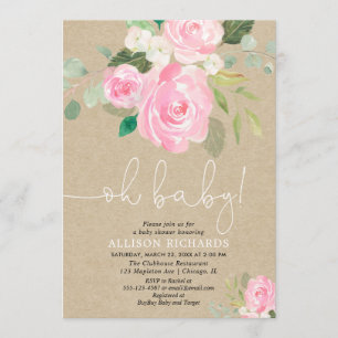 Invitation Oh le bébé rustique rougissent baby shower de