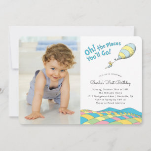 Invitation Oh ! les endroits où vous irez ! Garçon Annivers