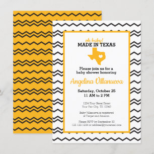 Invitation Oh mon bébé ! Chevron Fabriqué au Texas Douche