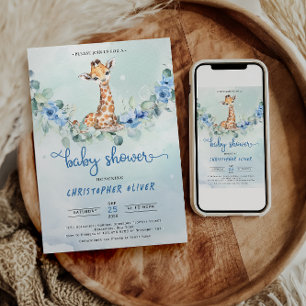 Invitation Oh mon Dieu ! Baby shower bébé Giraffe