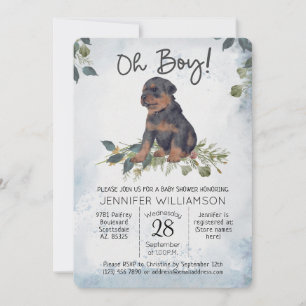 Invitation Oh mon Dieu ! Baby shower Chien Chien Chien Chien