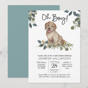 Invitation Oh mon Dieu ! Chien de Chien Baby shower d'aquarel