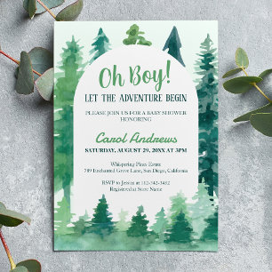 Invitation Oh mon Dieu ! Laisser l'aventure commencer le Baby