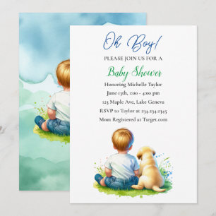Invitation Oh mon Dieu ! Un bébé et son Baby shower de chien