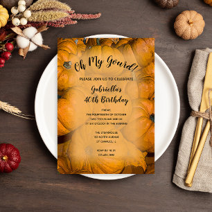Invitation Oh Mon Gourd Automne Fête d'Anniversaire