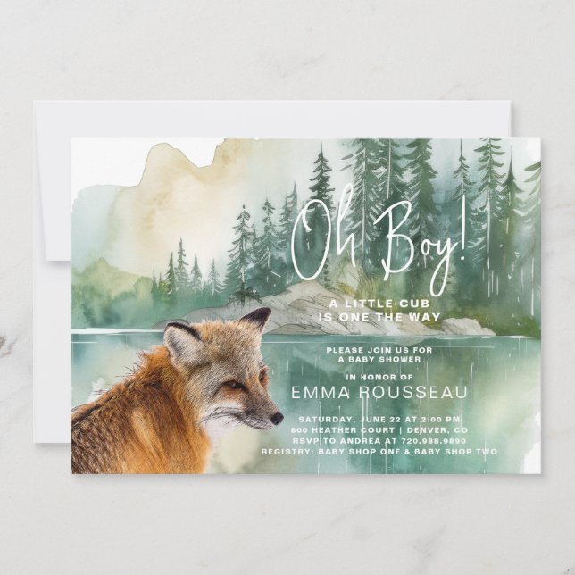 Invitation Oh mon petit Baby shower de Fox (Devant)