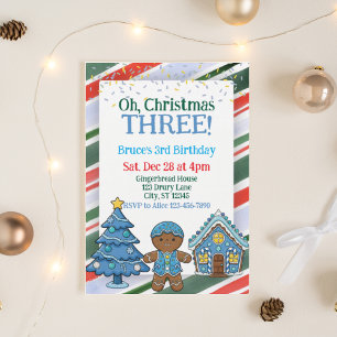 Invitation Oh Noël Trois, Vacances Bleues 3e Anniversaire