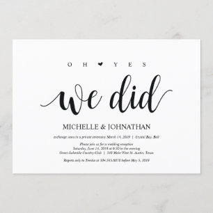 Invitation oh oui, nous avons fait des cartons d'invitation p